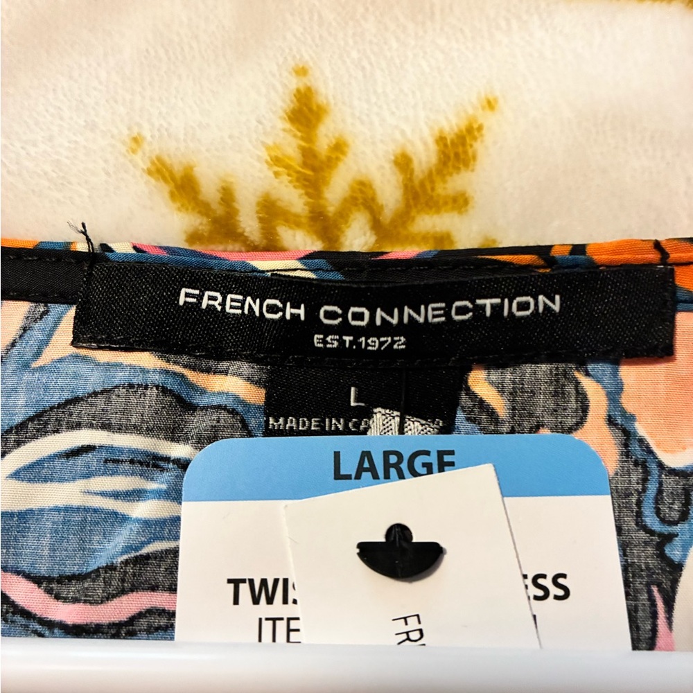 New French Connection Multi Twist Front VNeck Side Zipper & Pockets 100% Cotton - Picture 8 of 11